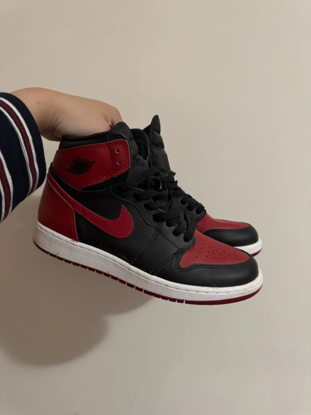 Nike Kids Black and Red High-Top Sneakers - Picture 1 of 3